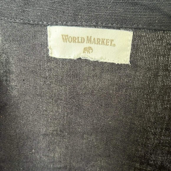 World Market Black Aztec Embroidered Fringe Open Front Cardigan Free … - Picture 8 of 8